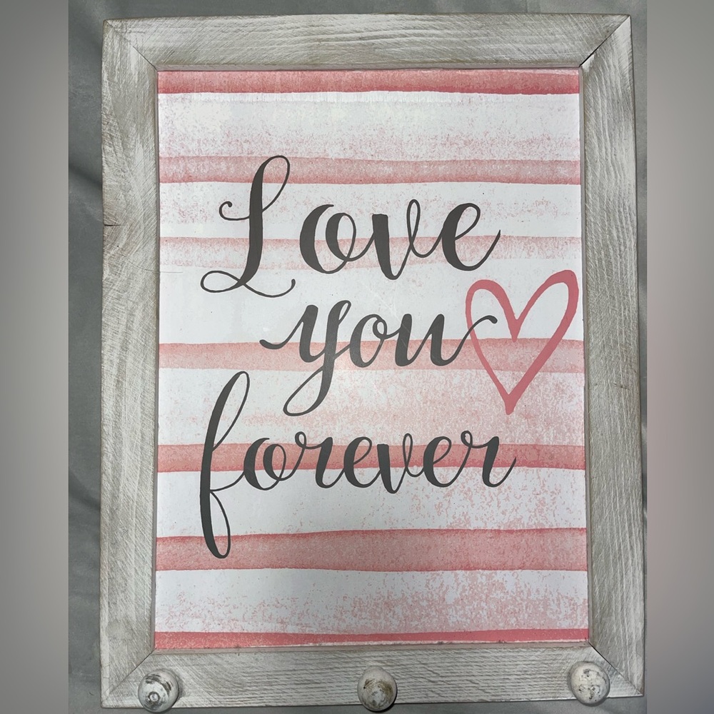 LOVE YOU FOREVER Wall Frame decour and towel ,jewelry holder for bathroom/office